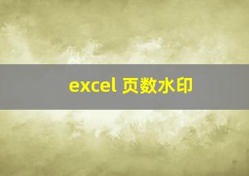 excel 页数水印